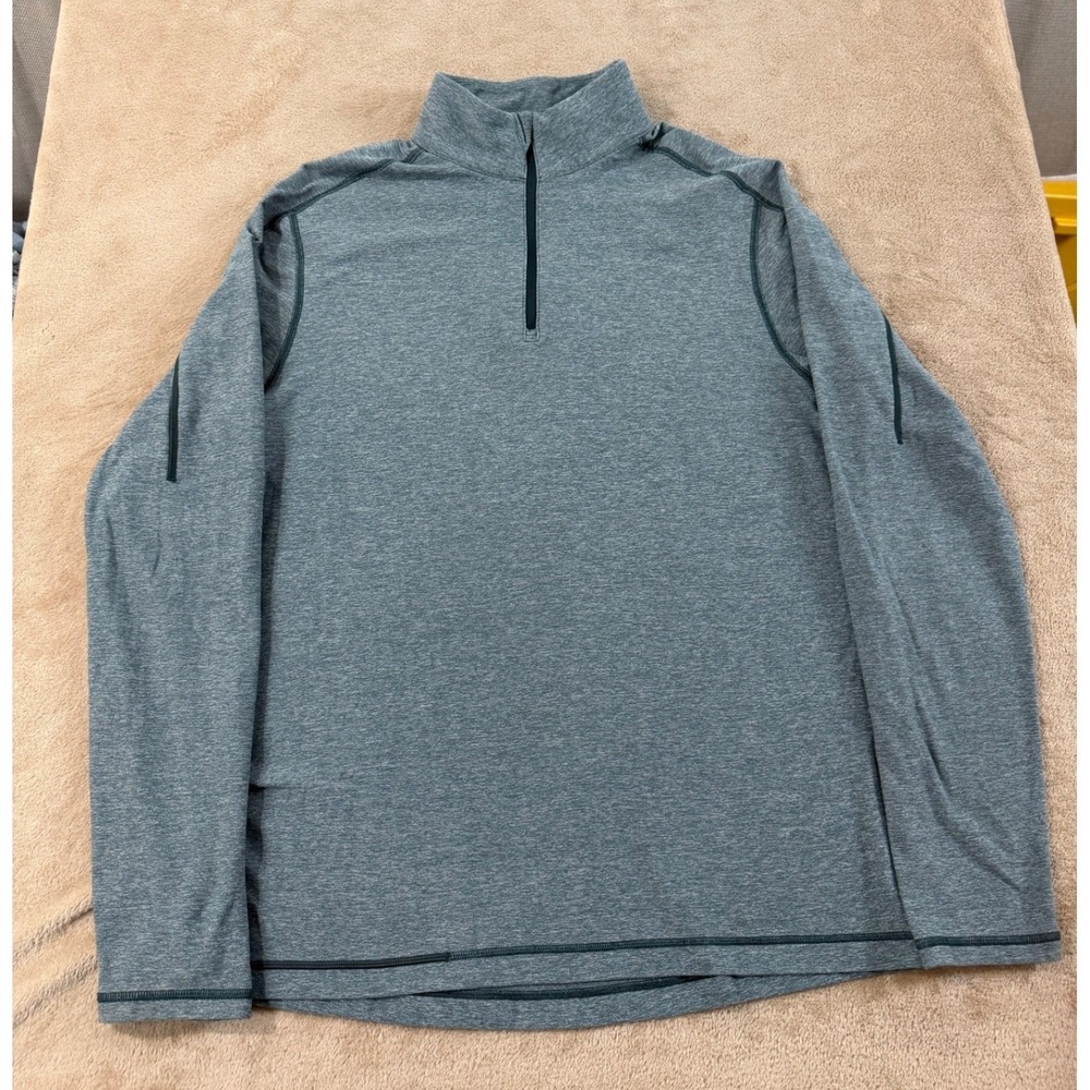 Lululemon Metal Vent Tech 1/2 Zip Pullover Men Size L Tidewater Teal Stretch EUC